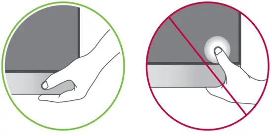 Avoid touching the monitor screen