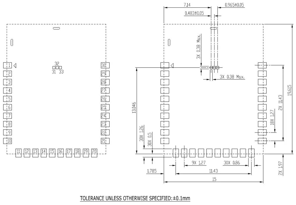 AzureWave AW CU484 IEEE 802 15 4 and Bluetooth LE 5 0 wireless microcontroller Stamp LGA Module - fig1