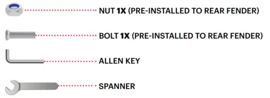 JETSON JBLTUP BLK Bolt Up Folding Electric Bike - HARDWARE