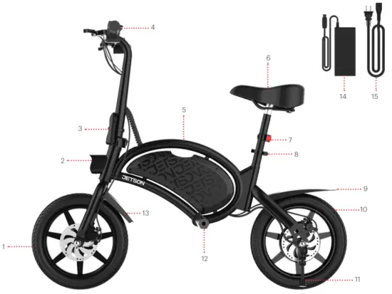 JETSON JBLTUP BLK Bolt Up Folding Electric Bike - Parts