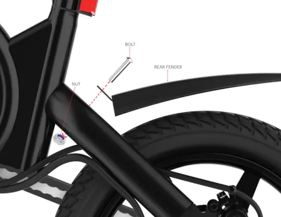 JETSON JBLTUP BLK Bolt Up Folding Electric Bike - Seat 4