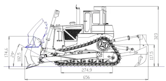 AMEWi-22548-Hydraulic-Bulldozer-Dimension