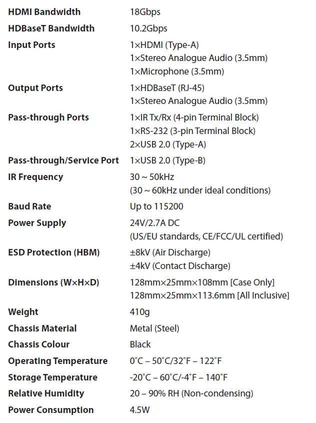 CYP- PUV-2200PL-TX-RX -HDBaseT -Transmitter- 9