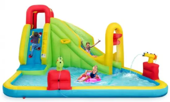 costway OP3798 Inflatable Splash Jump Slide Water Bounc