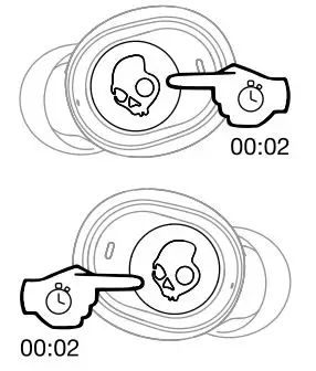 Skullcandy S2JTW-N745 Jib True Wireless In-Ear Headphones User Guide - Power On