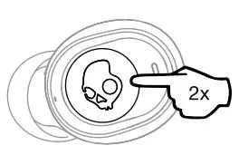 Skullcandy S2JTW-N745 Jib True Wireless In-Ear Headphones User Guide - Volume Down