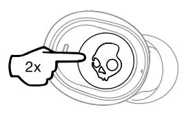 Skullcandy S2JTW-N745 Jib True Wireless In-Ear Headphones User Guide - Volume Up