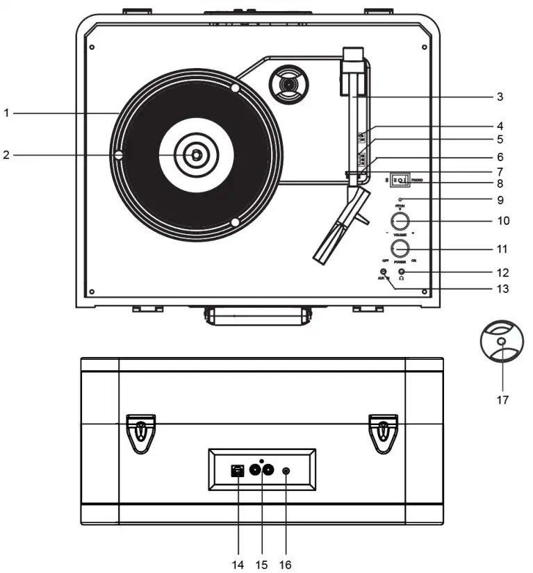 CROSLEY CR6252C Portfolio USB Turntable - fig1