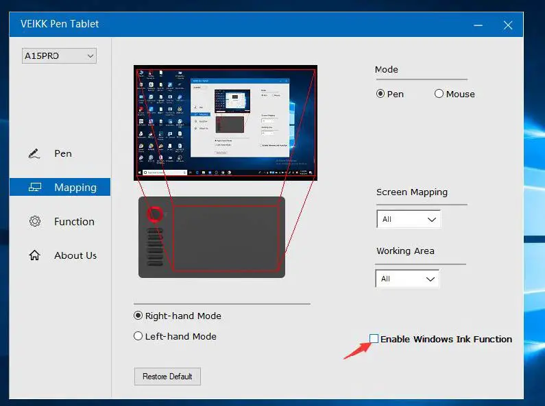 Enable Windows Ink Function