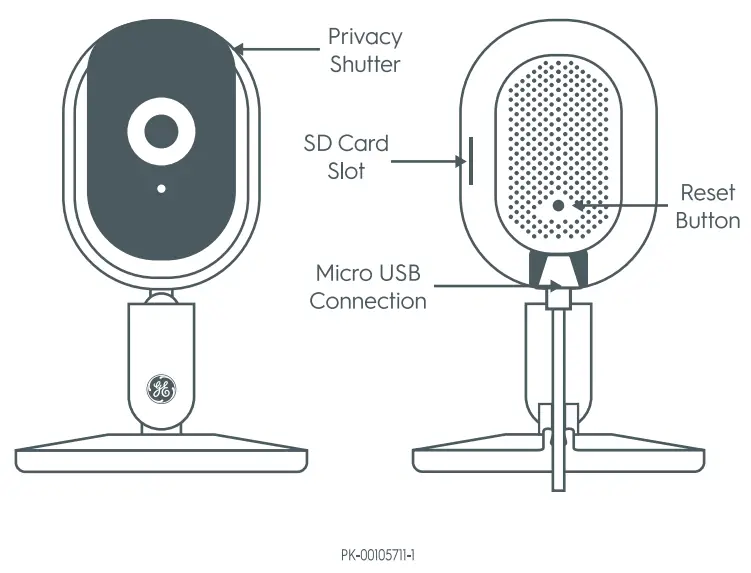 GE Lighting PC93128850 Indoor Smart Camera-