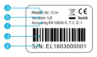 Elitech RC-51H Multi-use Temperature and Humidity User Manual - Product label