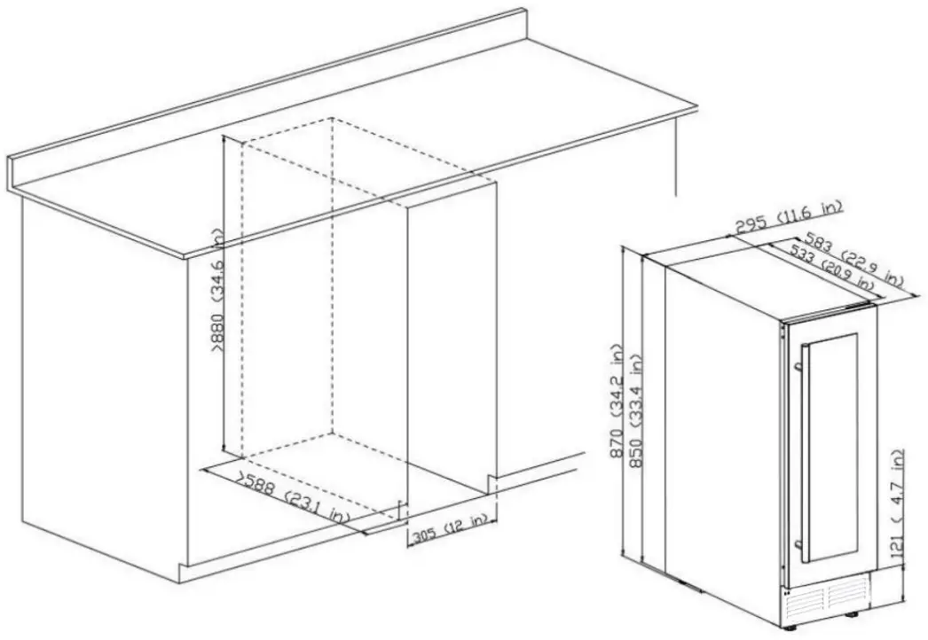 Equator JC 58A 28 Bottle Wine Built In Wine Cooler Refrigerators - FIG 13