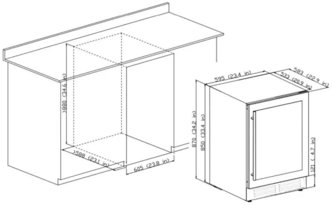 Equator JC 58A 28 Bottle Wine Built In Wine Cooler Refrigerators - FIG 15