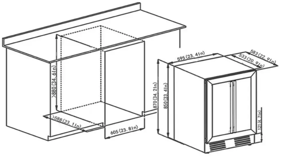 Equator JC 58A 28 Bottle Wine Built In Wine Cooler Refrigerators - FIG 16