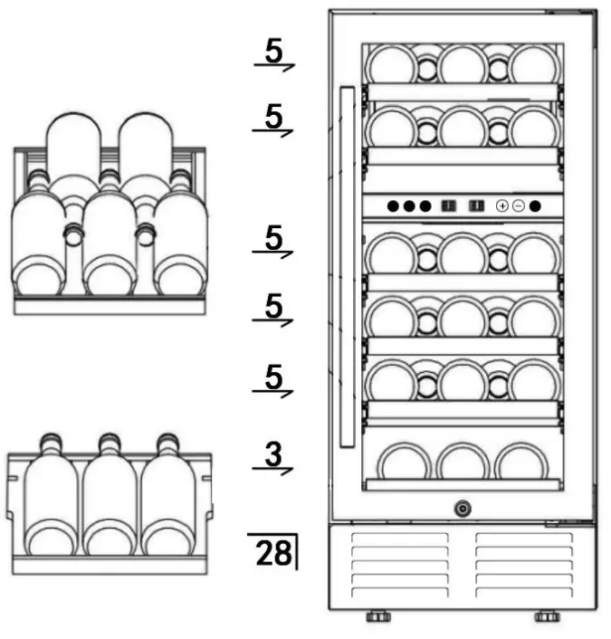 Equator JC 58A 28 Bottle Wine Built In Wine Cooler Refrigerators - FIG 4