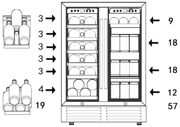 Equator JC 58A 28 Bottle Wine Built In Wine Cooler Refrigerators - FIG 6