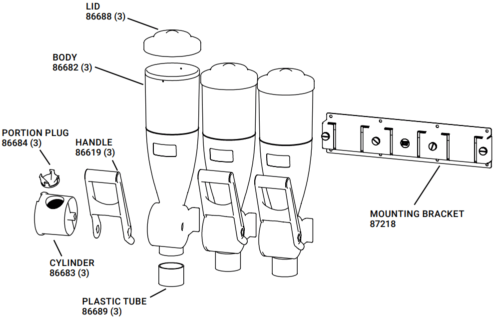 SERVER 86660 Dry Product Dispenser 2L Triple - Fig