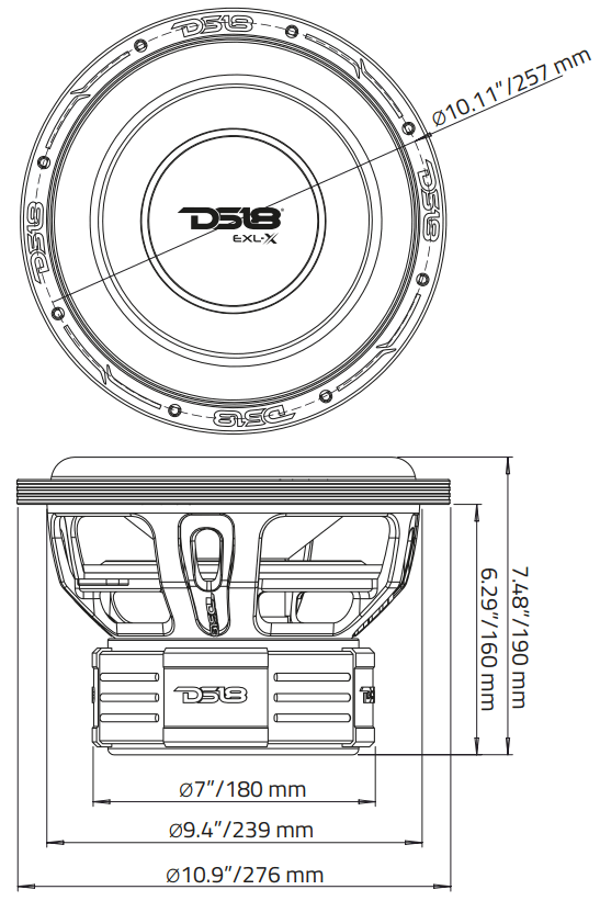 DS18 EXL-X10.2D 10 Inch 1700 Watts DVC 2 Ohms Subwoofer - Double Subwoofer Ported Box2
