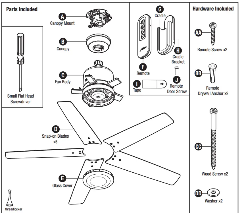Hunter 51674 Acela Integrated LED Indoor Ceiling Fan - fig 1