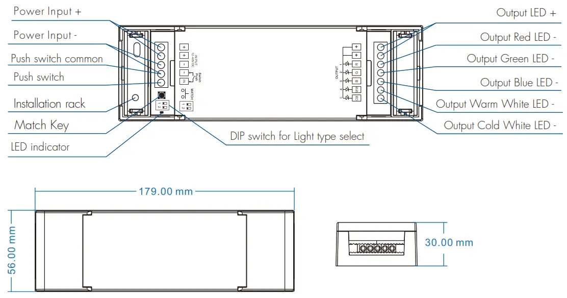 LEDLyskilder V5 L WiFi and RF 5 in1 LED Controller - fig 1