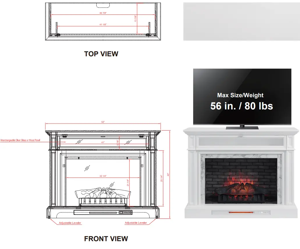 HOME DECORATORS COLLECTION 1557FM-33 Keighley Electrical Fireplace fig