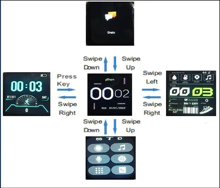 pTron Force X10 Bluetooth Calling Fitness Smartwatch - Use the Touch Screen