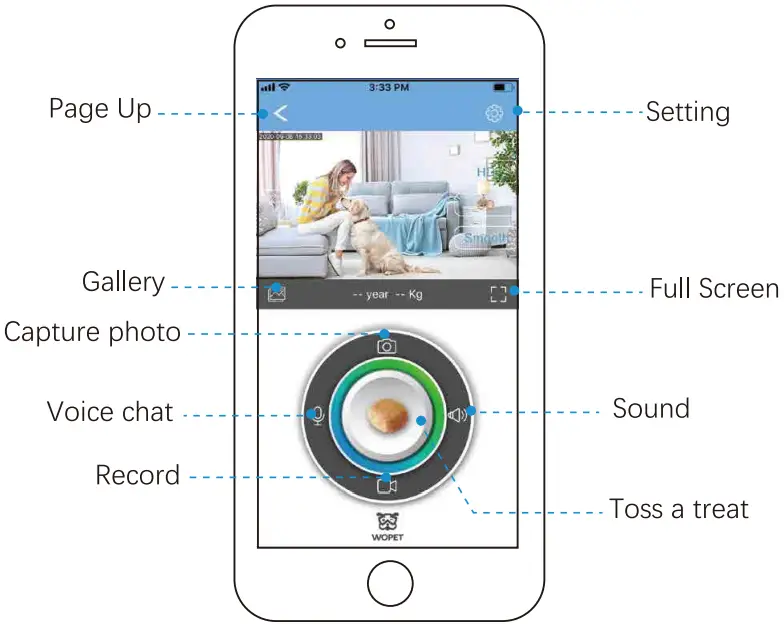 WOPET D01 Dog Treat Camera and Treat Dispenser - Fig 7