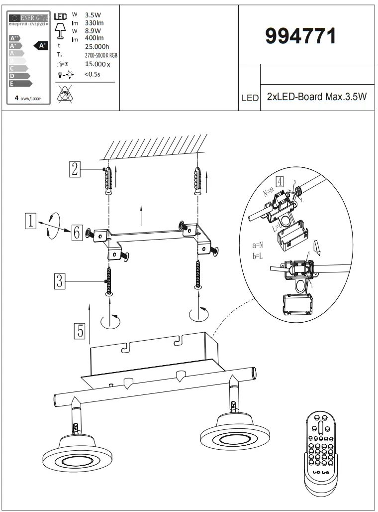 Leuchten Direkt 12092-55 LED Ceiling Light