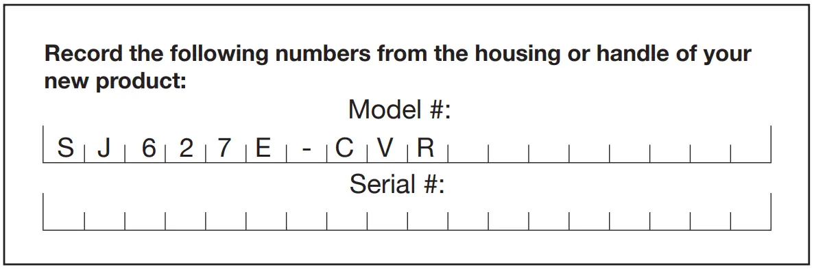 Model + Serial Numbers