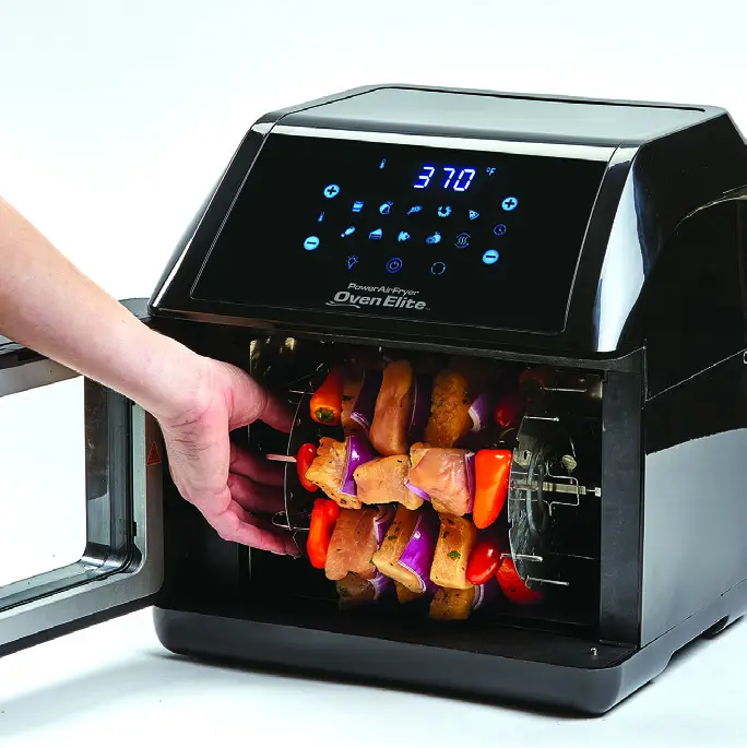 Intertek Power AirFryer Oven Elite Round Basket -Rotisserie Spit & Skewers
