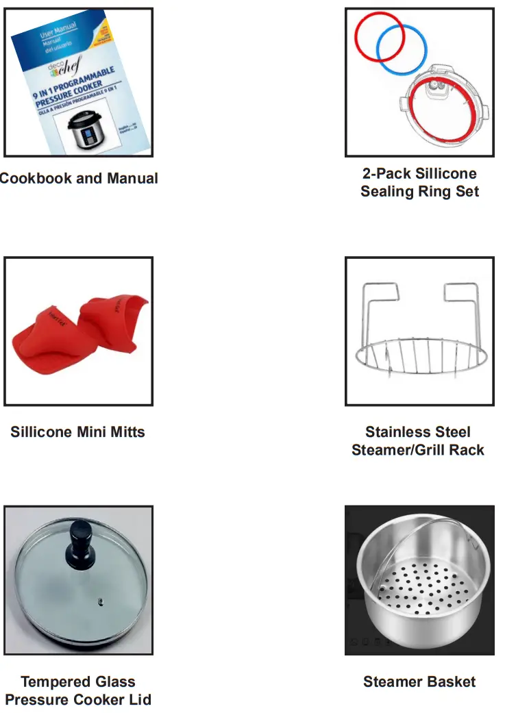 deco chef DG8QTPCG 10-in-1 Digital Pressure Cooker - Fig 3