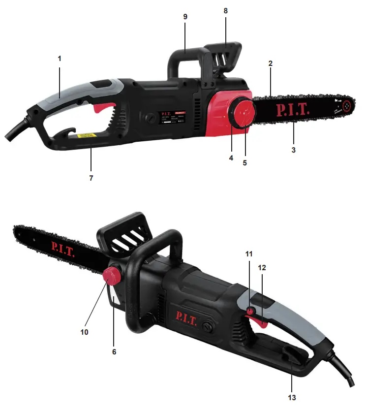 P I T PKE405-C7 Electric Chain Saw fig 9
