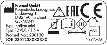 promed Nailfan Mini Tabletop Dust Extractor A02