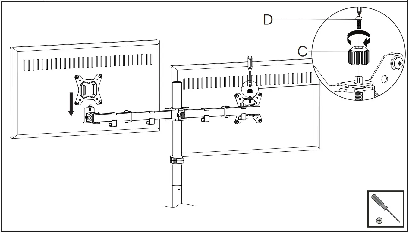 HUANUO HNHM4 13 27 Inch Dual Monitor Stand - Figure 14