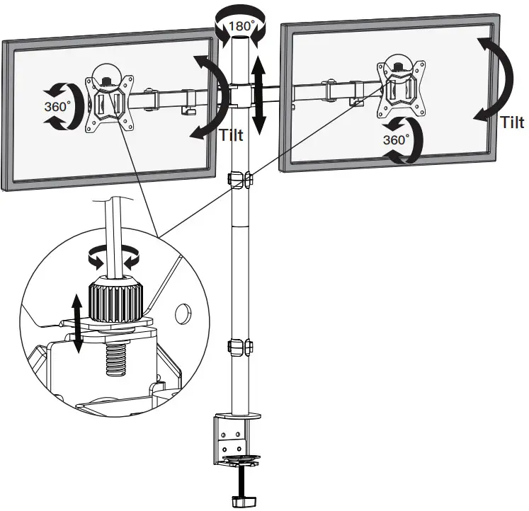 HUANUO HNHM4 13 27 Inch Dual Monitor Stand - Figure 19