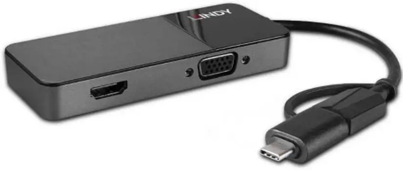 LINDY 43354 USB 3.0 Type A and C to HDMI and VGA Converter