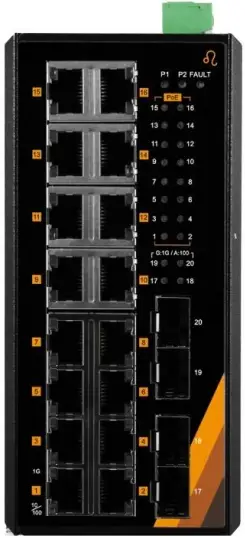 leonton PG2-2004-SFP 10-Port Industrial Gigabit PoE+ Ethernet Switch