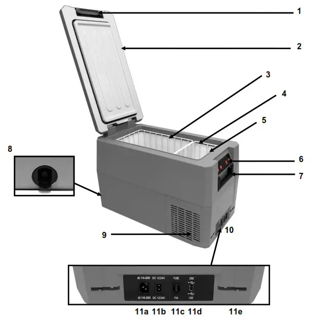 Whynter FMC 350XP 34 Quart Compact Portable Freezer Refrigerator - Parts and Accessories