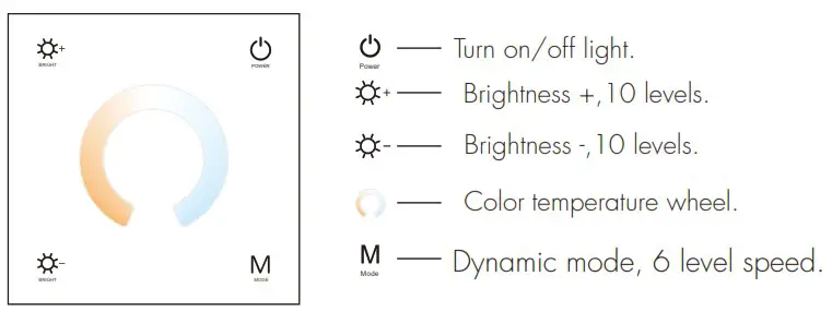 SKYDANCE T1 Wall Mounted Touch Panel - Key function 2