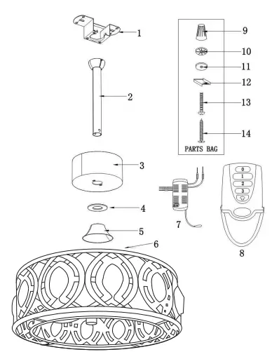 Breezary-24005-BK-Fandelier-20-in-Black-Indoor-Cage-Ceiling-Fan-with-Light-Remote-FIG-22
