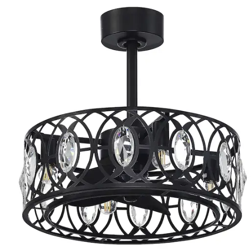 Breezary-24005-BK-Fandelier-20-in-Black-Indoor-Cage-Ceiling-Fan-with-Light-Remote-PRODUCT