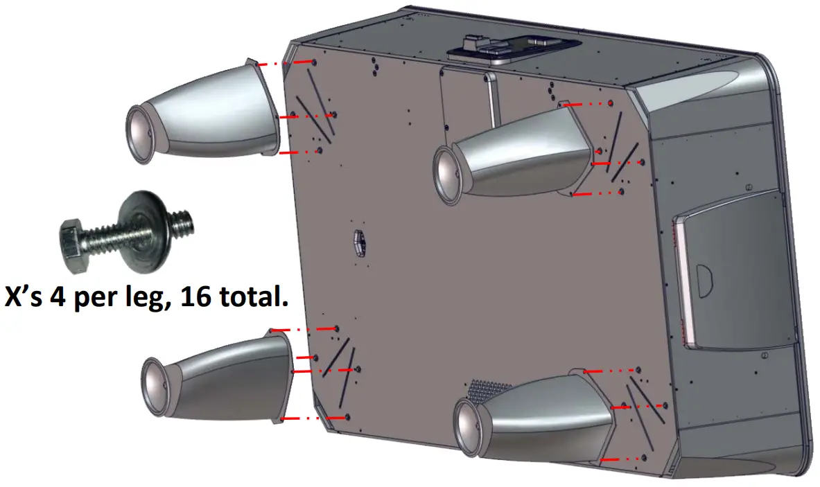 Attaching the assembled Legs