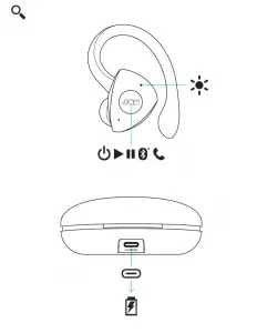 JAM Audio Black TWS Athlete Earbuds HX-EP525 User Manual