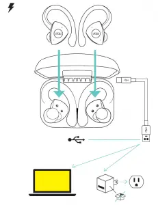 JAM Audio Black TWS Athlete Earbuds HX-EP525 User Manual