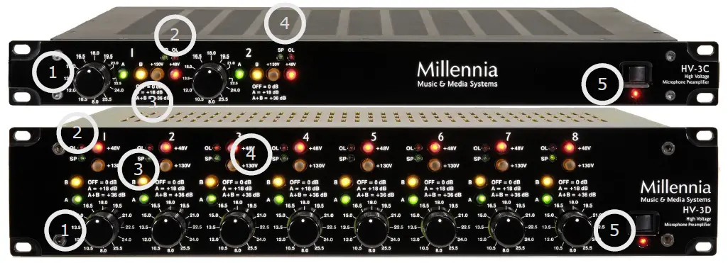 Millennia HV-3D Four and Eight Channels Microphone Preamplifier 2