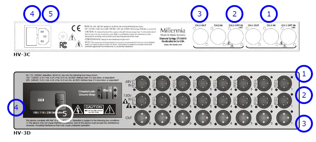 Millennia HV-3D Four and Eight Channels Microphone Preamplifier 3