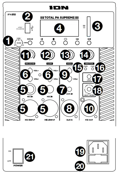 ION Total PA Supreme High Power Bluetooth Sound System with Lights