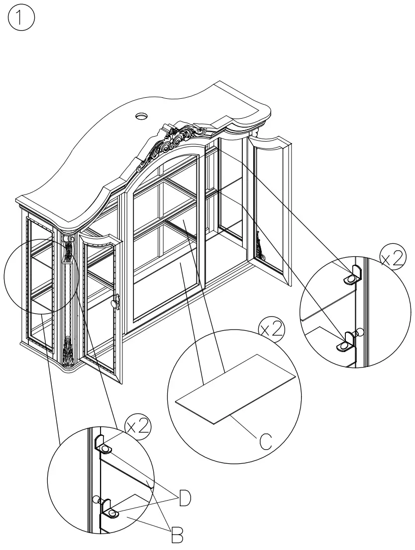 ASHLEY D803 81 Charmond China Top - fig