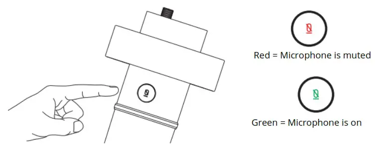 FIFINE K688 USB or XLR Dynamic Microphone - Mute Button 1