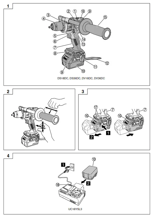 HIKOKI DS18DC 18V Brushless Driver Drill - 1